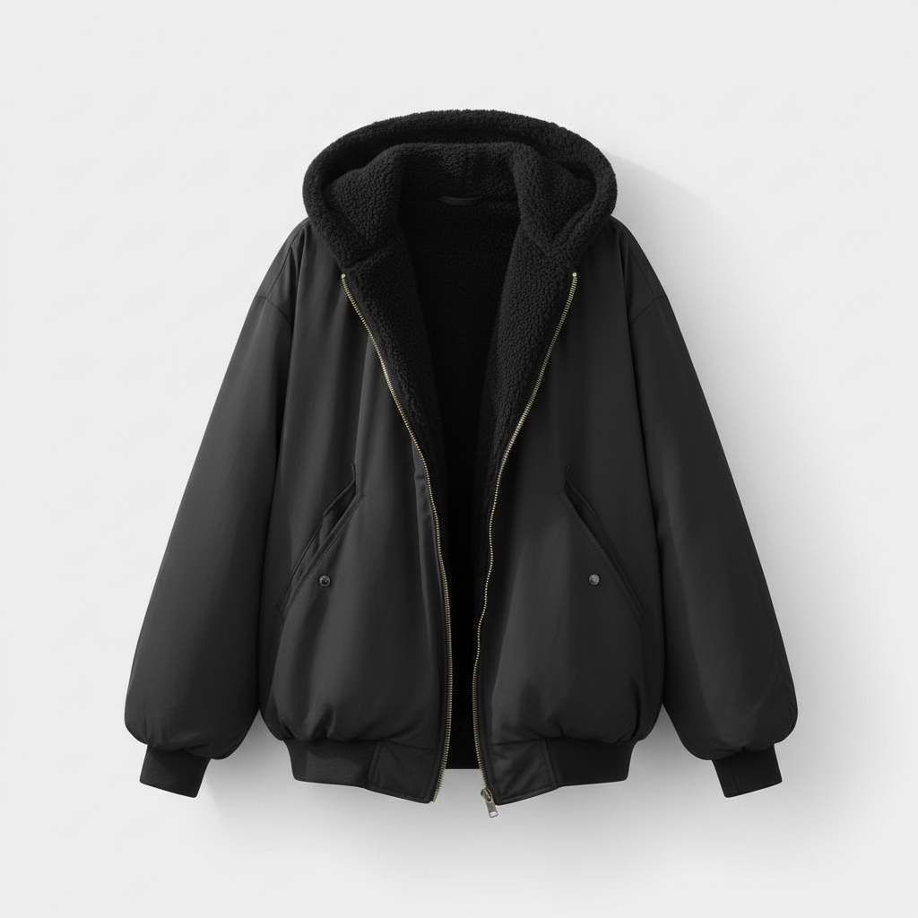 Bequeme Oversized Winterjacke Damen Komfort Warm Fleecelook | Heidi-Mode