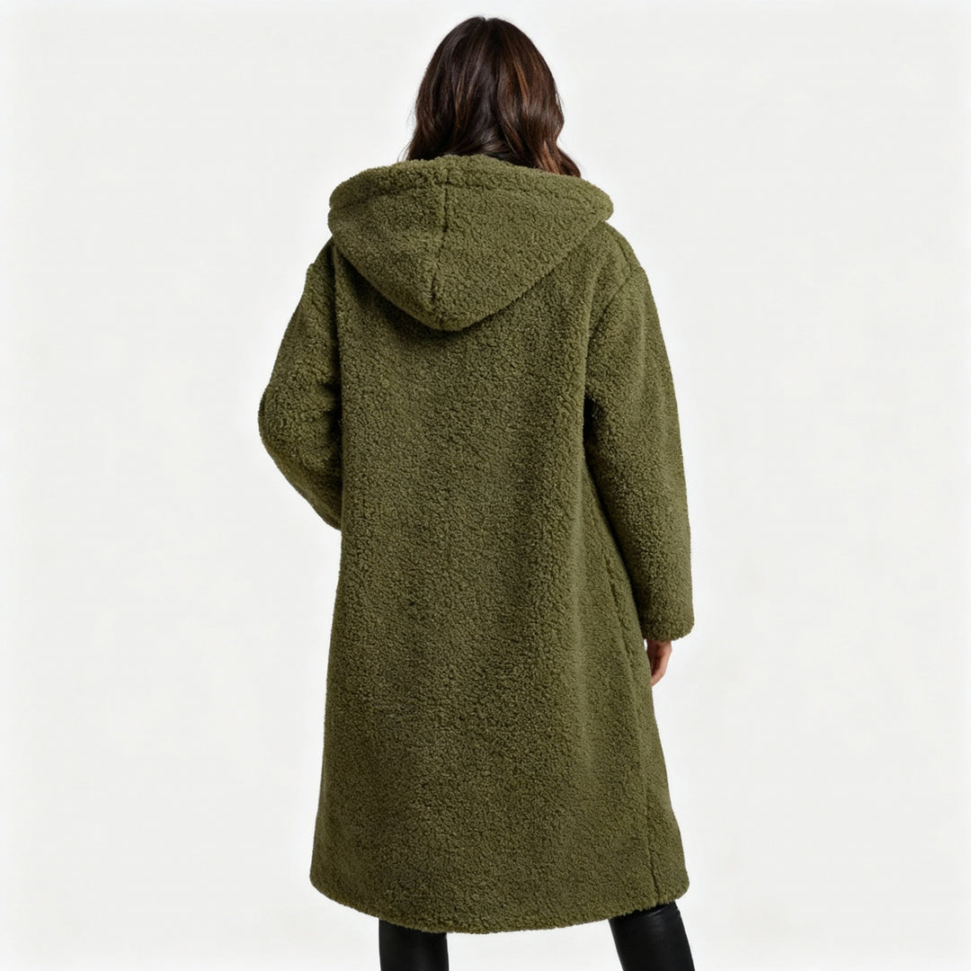 Modischer Teddy Mantel Damen Komfort Langer Mantel Kapuze | Drune