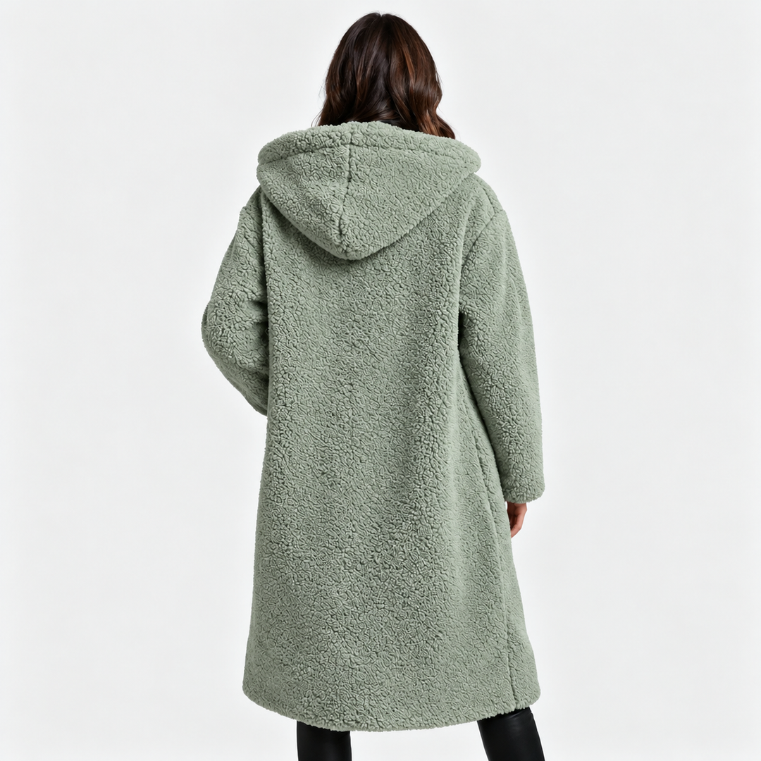 Damen Teddy Mantel mit Kapuze | Drune
