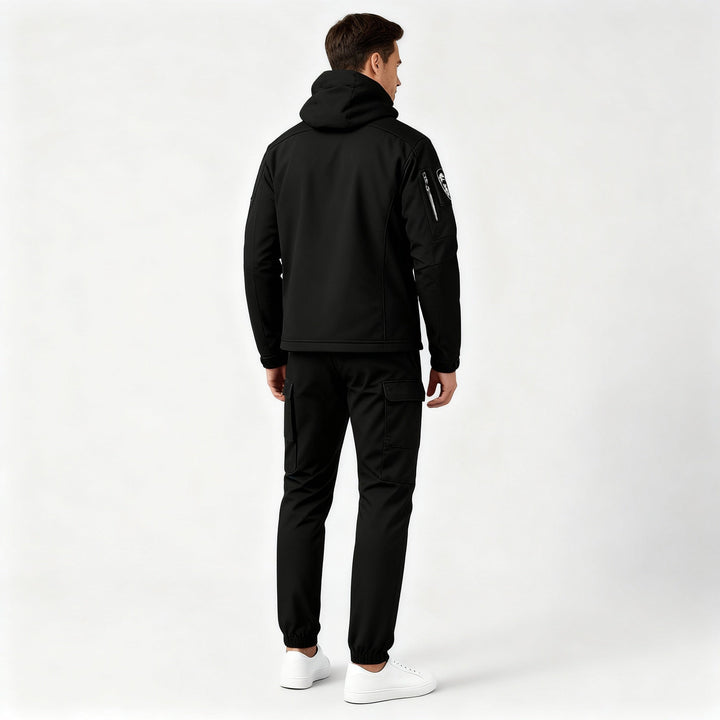 Drune Herren Outdoor-Set mit Kapuzenjacke und Cargohose