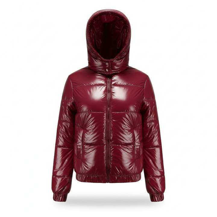 Glänzende Wasserabweisende Thermo Komfort Winterjacke Damen | Drune