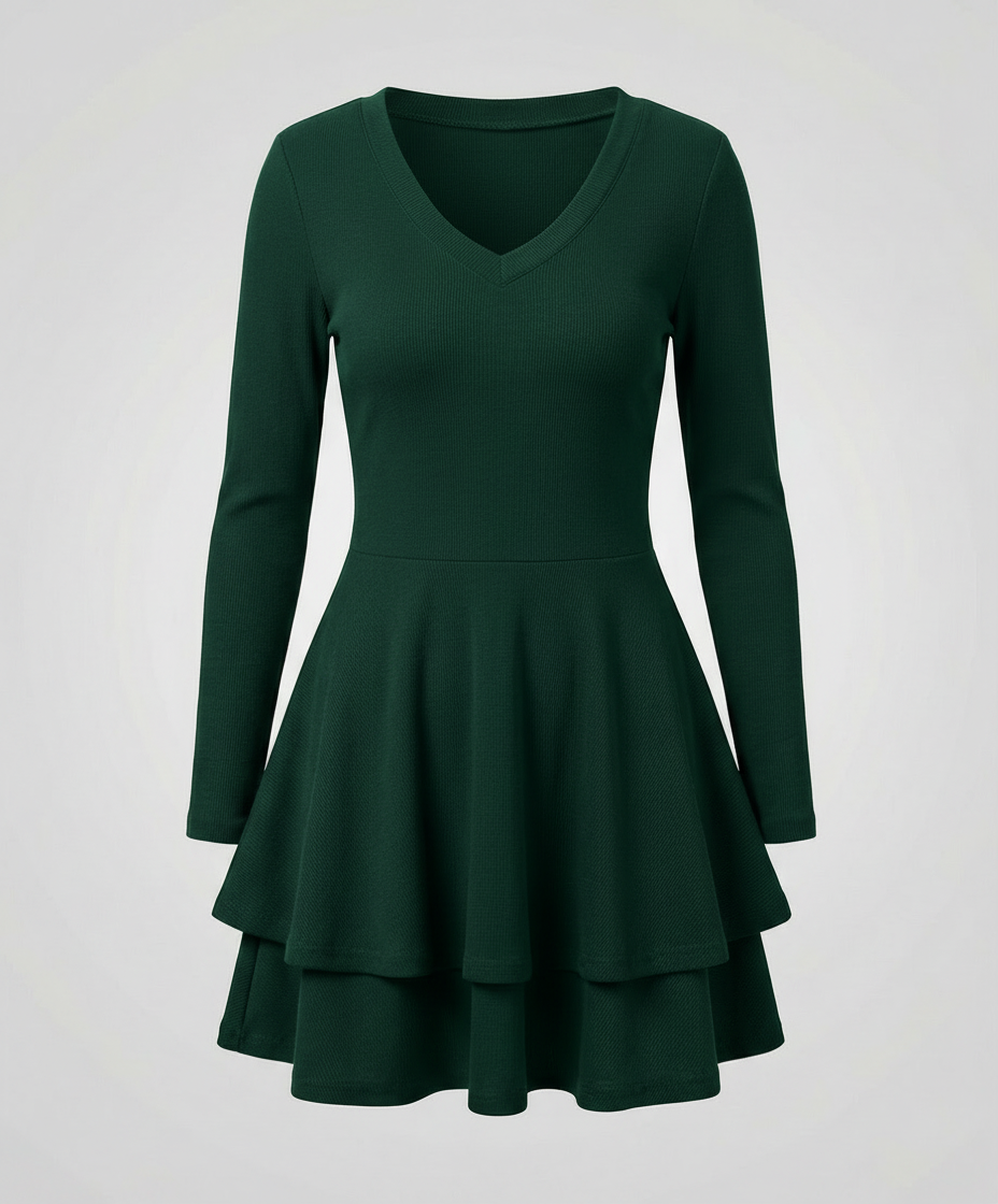 Damen Wickelkleid Rüschen | Heidi-Mode