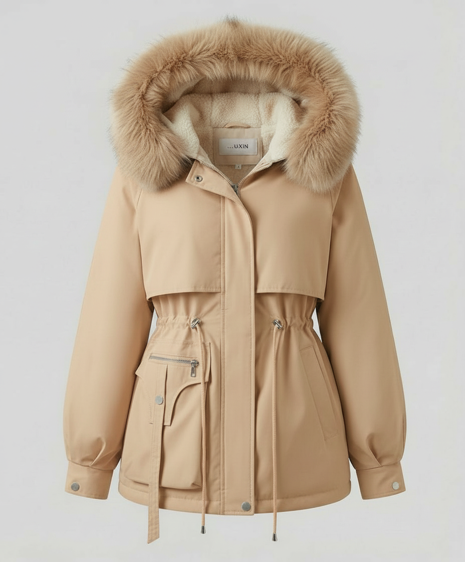 Warme Pelz Winterjacke Damen | Drune