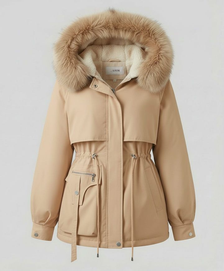 Warme Pelz Winterjacke Damen | Drune