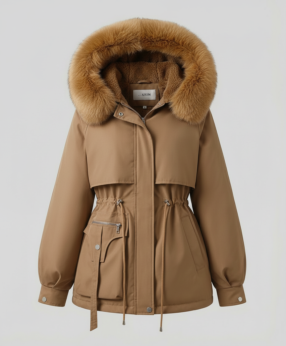 Warme Pelz Winterjacke Damen | Drune