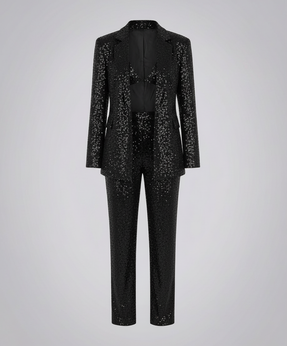 Glitzer Glamour Set Damen | Heidi-Mode