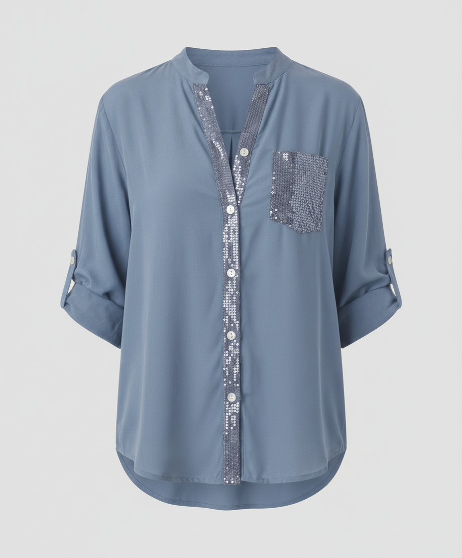 Glitzerbluse Damen Pailletten | Drune