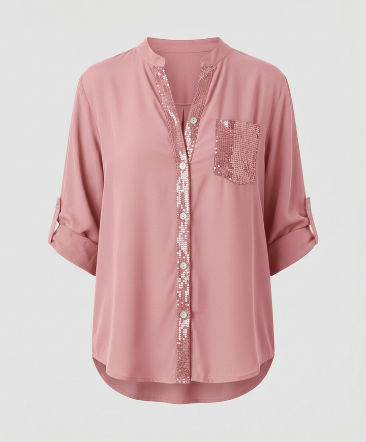 Glitzerbluse Damen Pailletten | Drune