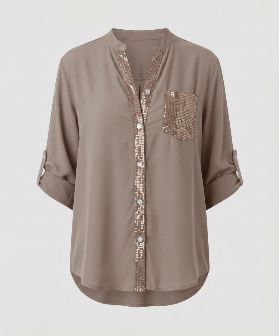 Glitzerbluse Damen Pailletten | Drune