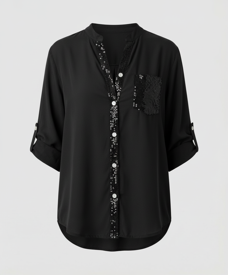 Glitzerbluse Damen Pailletten | Drune