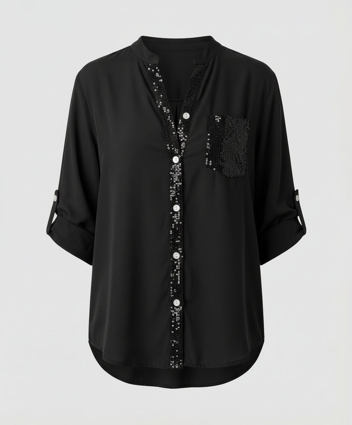 Glitzerbluse Damen Pailletten | Drune