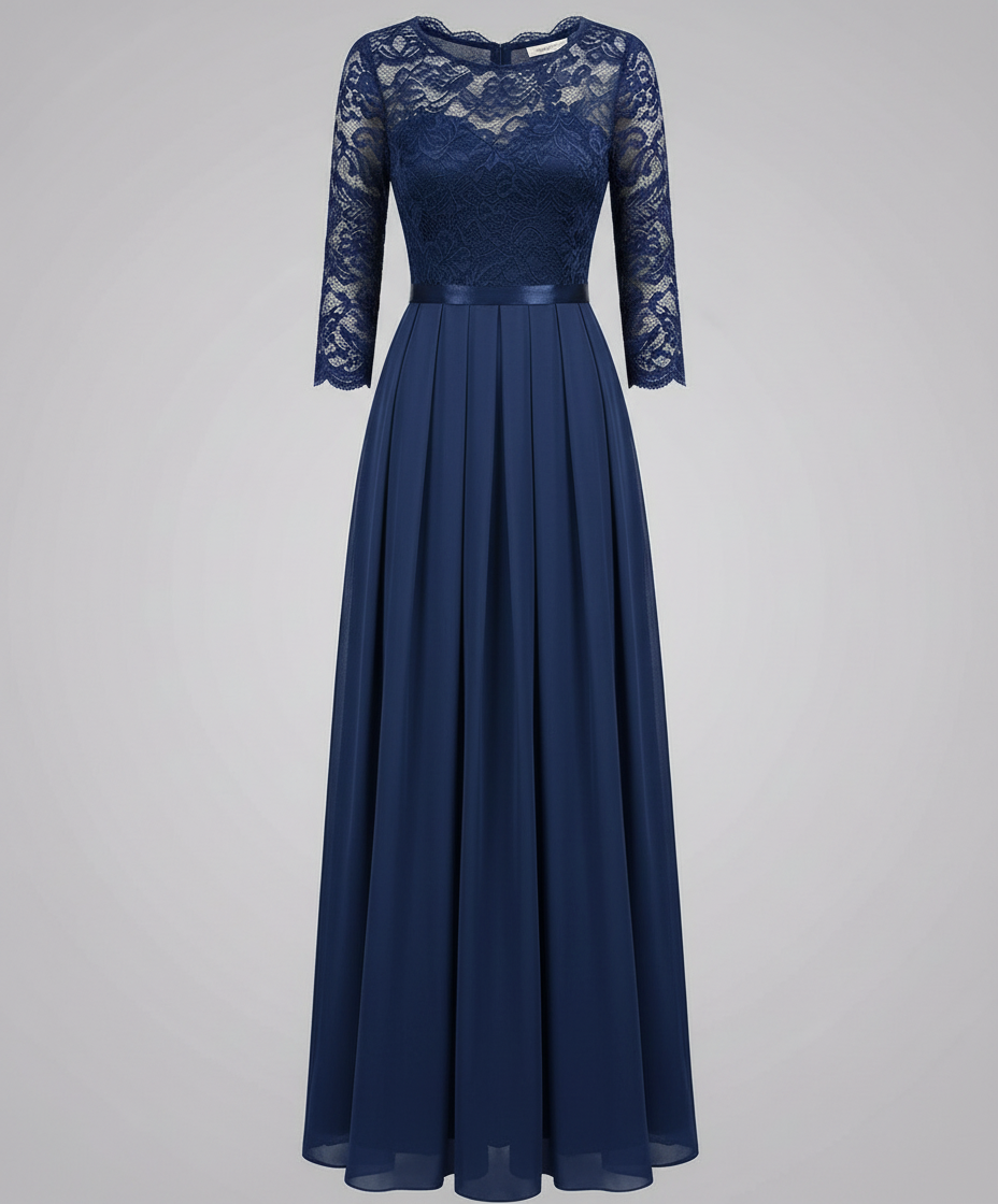 Elegantes Spitzen Brautjungfernkleid | Drune