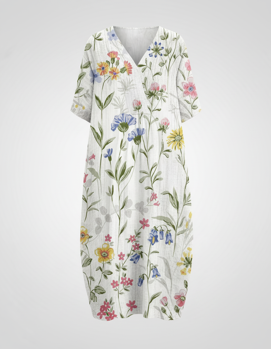 Luftiges Blumen Sommerkleid Damen Drune