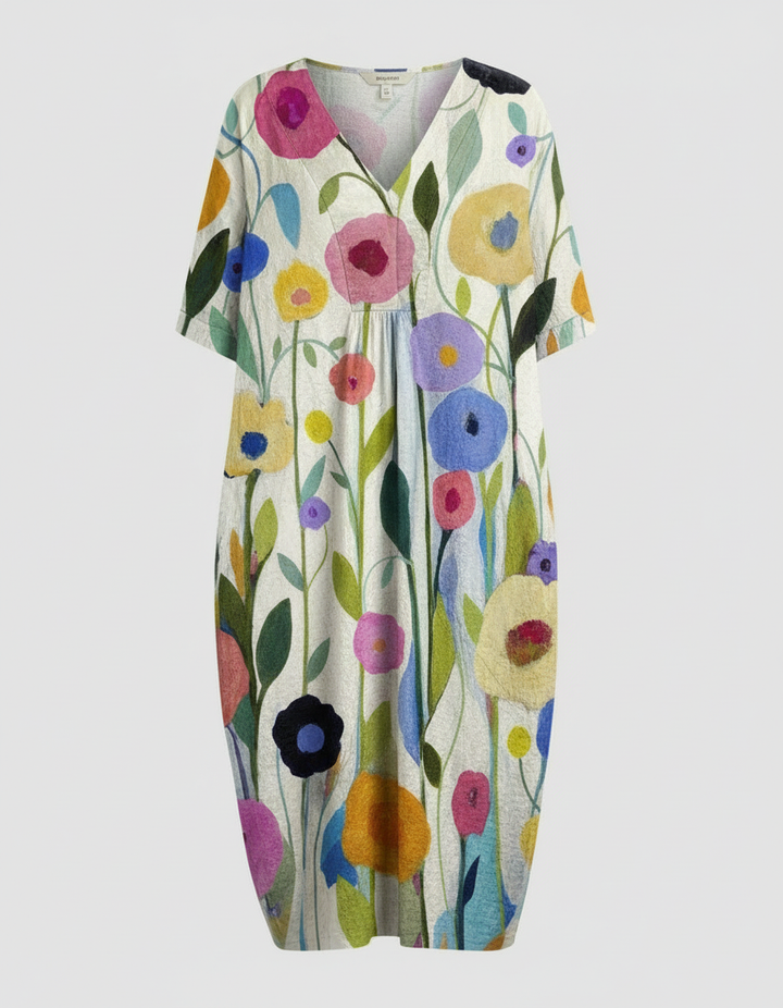 Luftiges Blumen Sommerkleid Damen Drune
