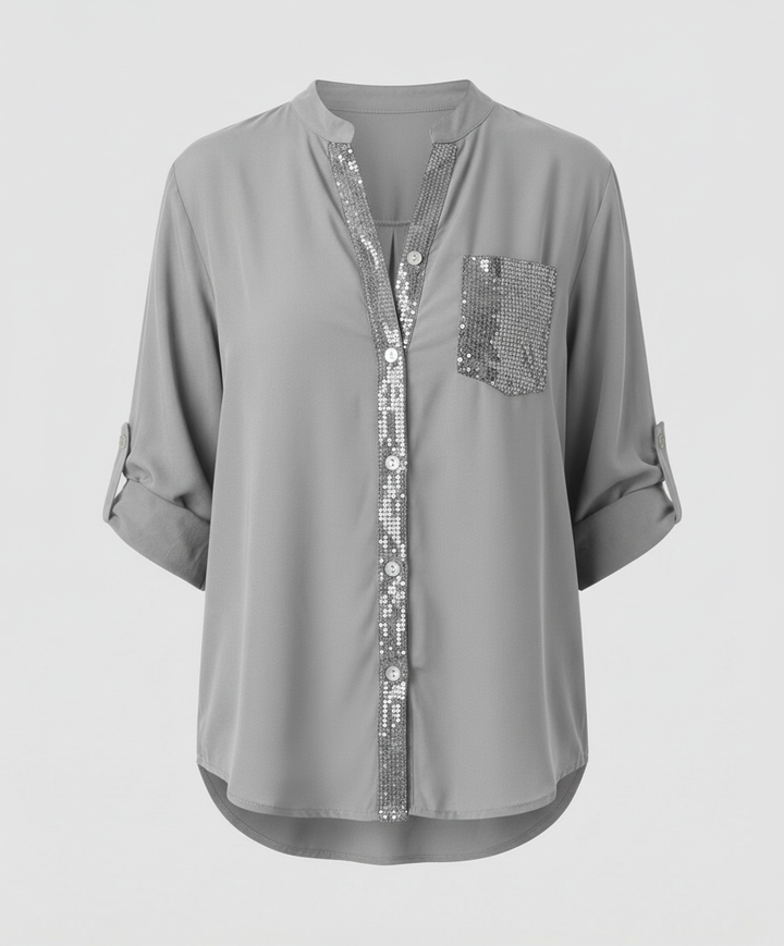 Glitzerbluse Damen Pailletten | Drune