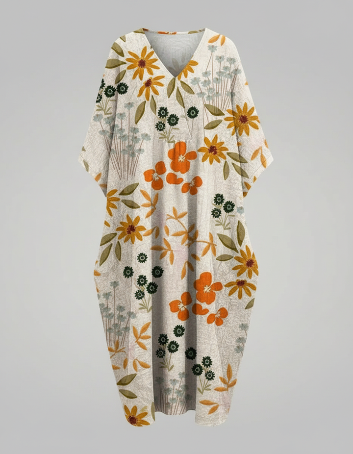 Luftiges Blumen Sommerkleid Damen Drune