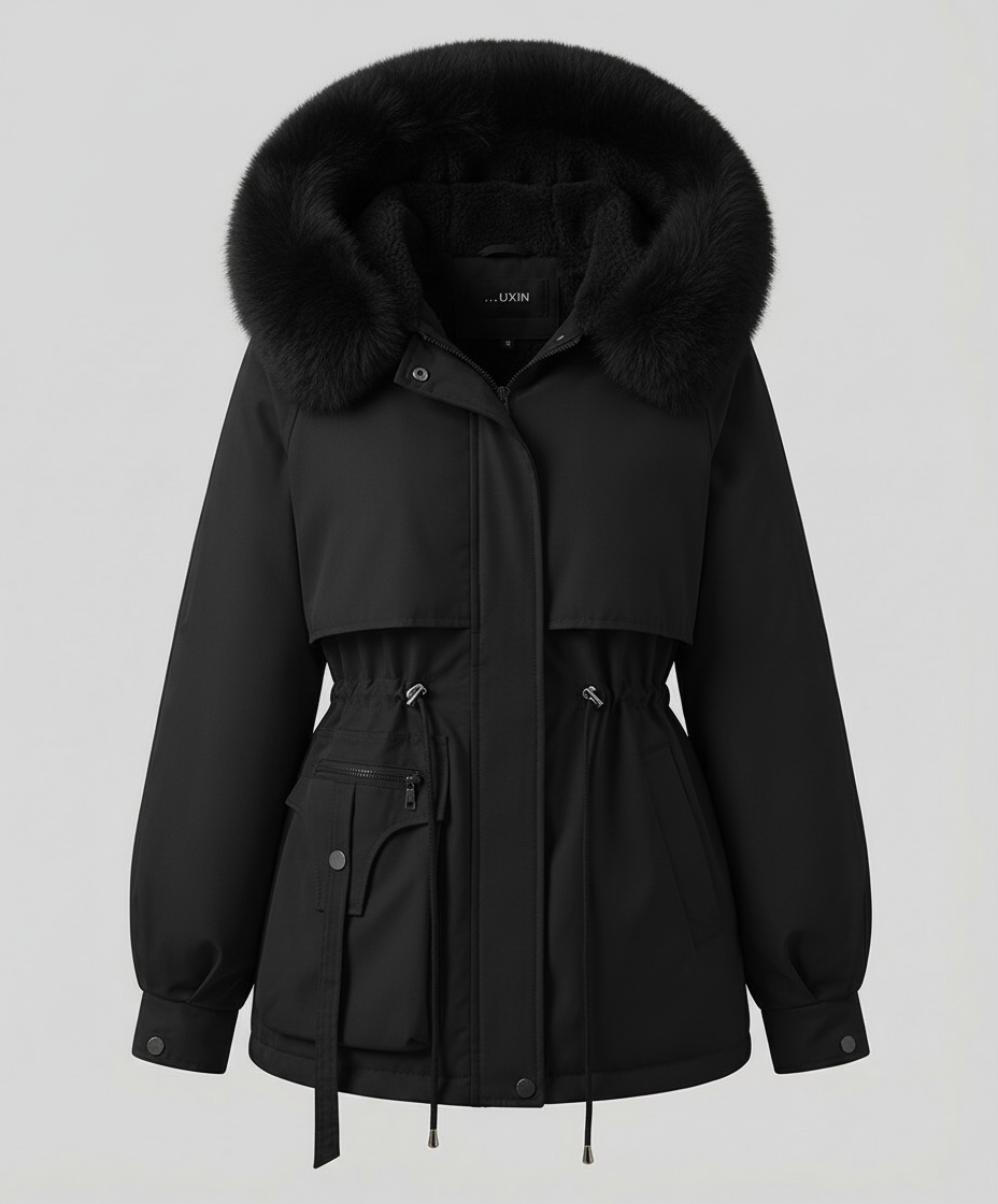 Warme Pelz Winterjacke Damen | Drune
