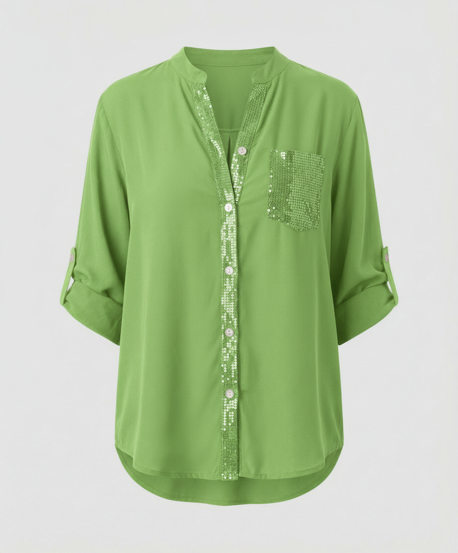 Glitzerbluse Damen Pailletten | Drune