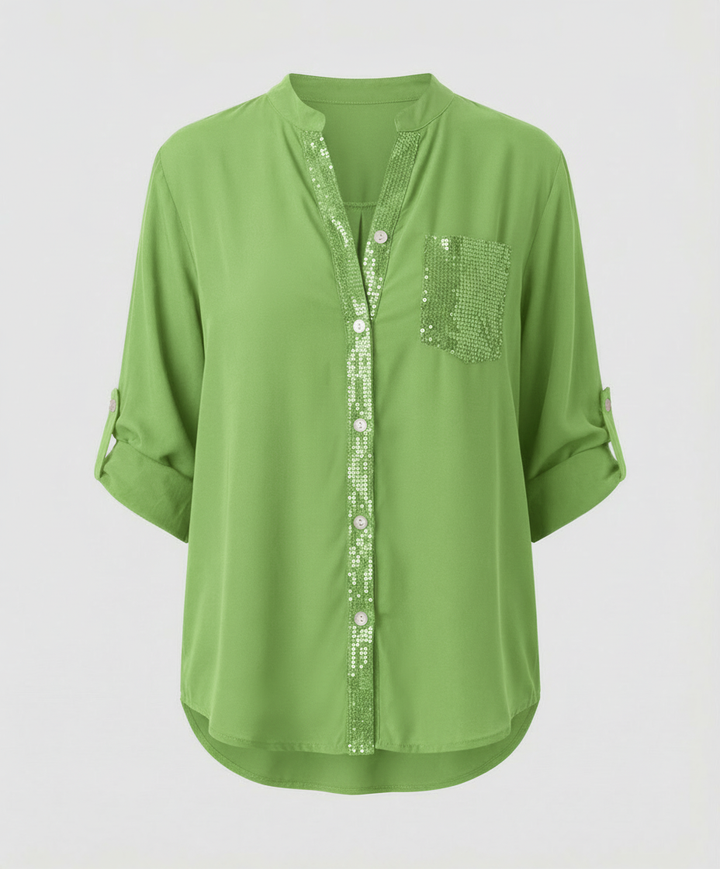 Glitzerbluse Damen Pailletten | Drune