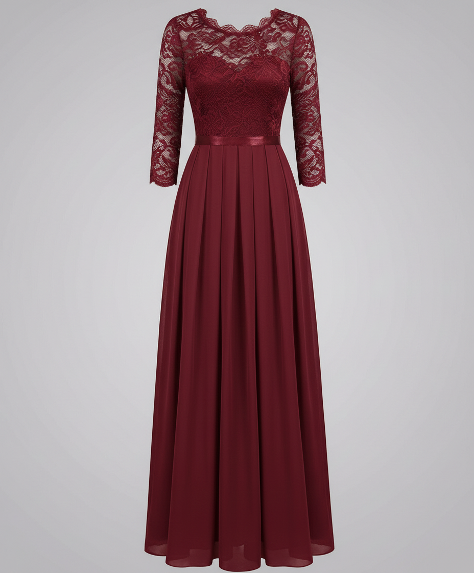Elegantes Spitzen Brautjungfernkleid | Drune