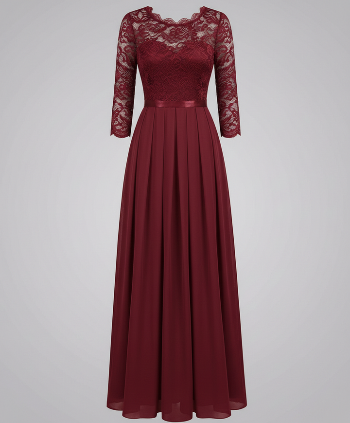 Elegantes Spitzen Brautjungfernkleid | Drune
