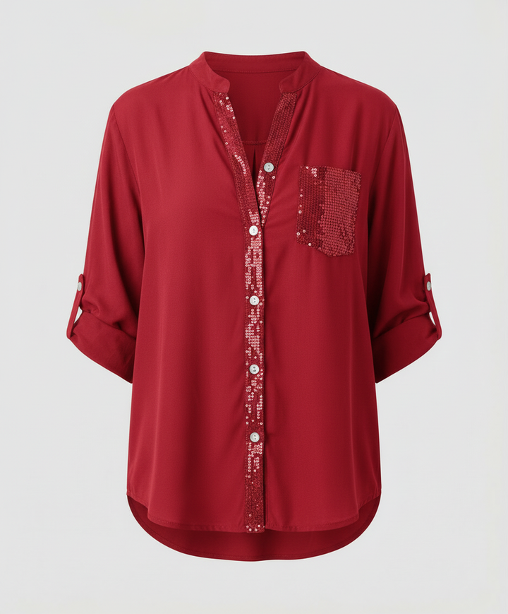 Glitzerbluse Damen Pailletten | Drune