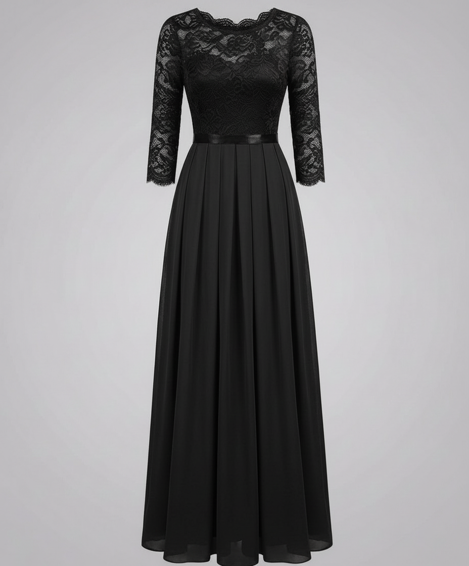 Elegantes Spitzen Brautjungfernkleid | Drune