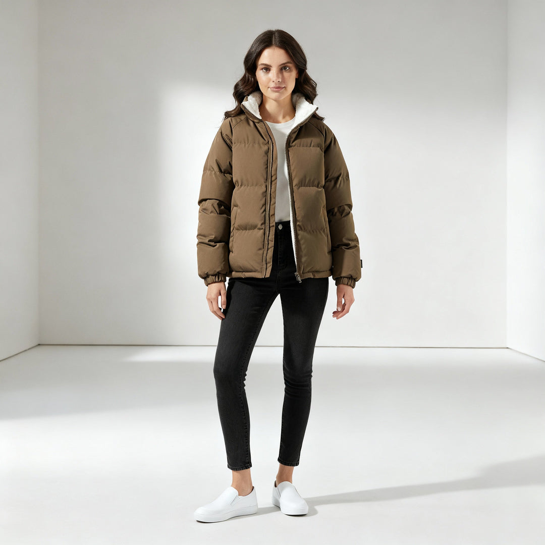 Warm Fleecegefüttert Leicht Pufferjacke Damen | Drune