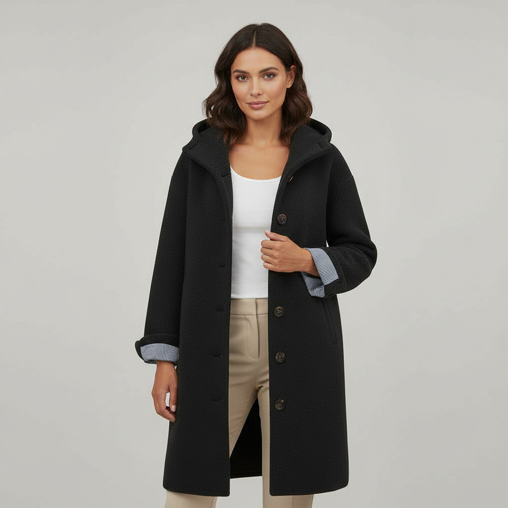Eleganter Wintermantel Damen Komfort Langer Mantel Fleece | Drune