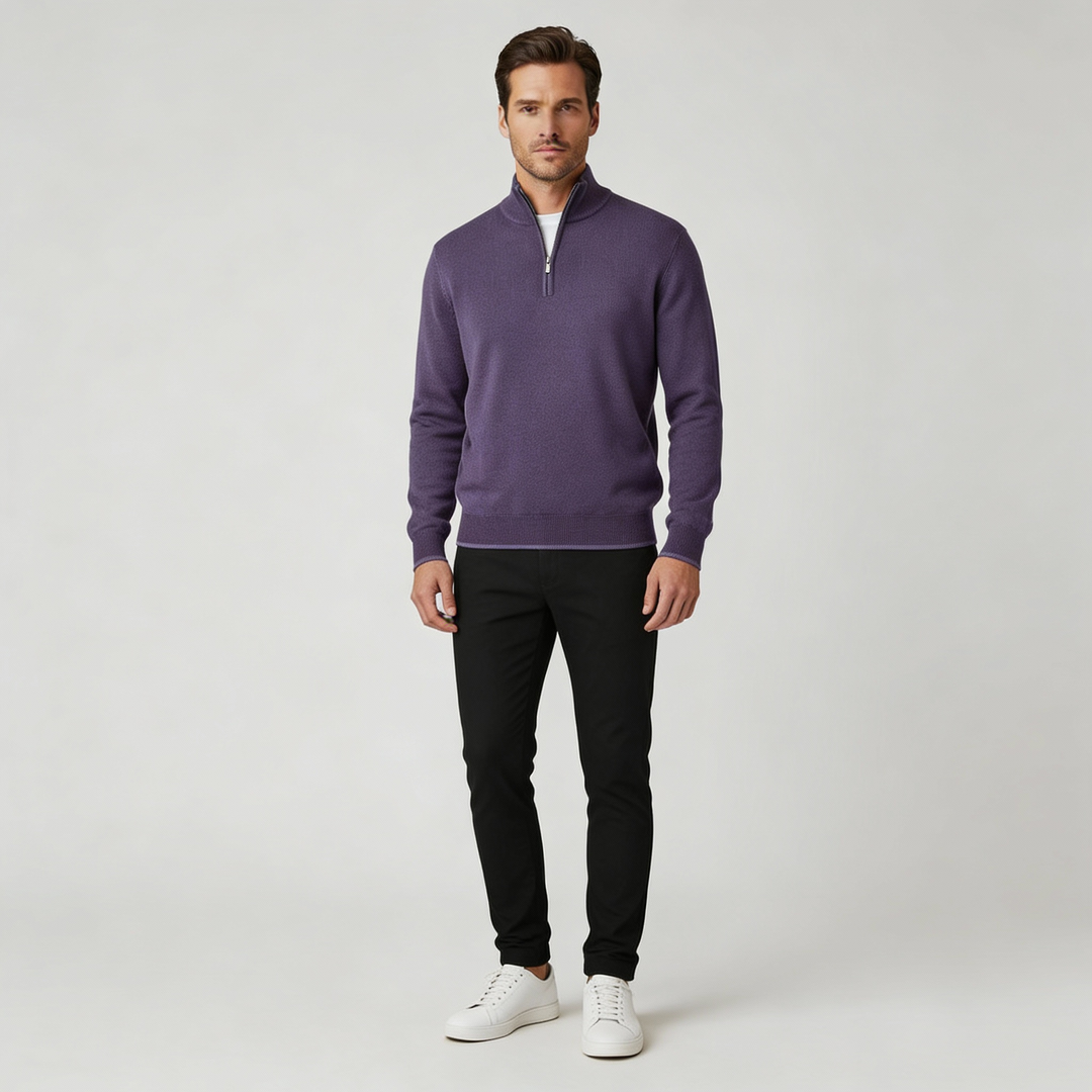 Eleganter Merino Komfort Pullover Damen Reißverschluss Moderne Strickware | Drune