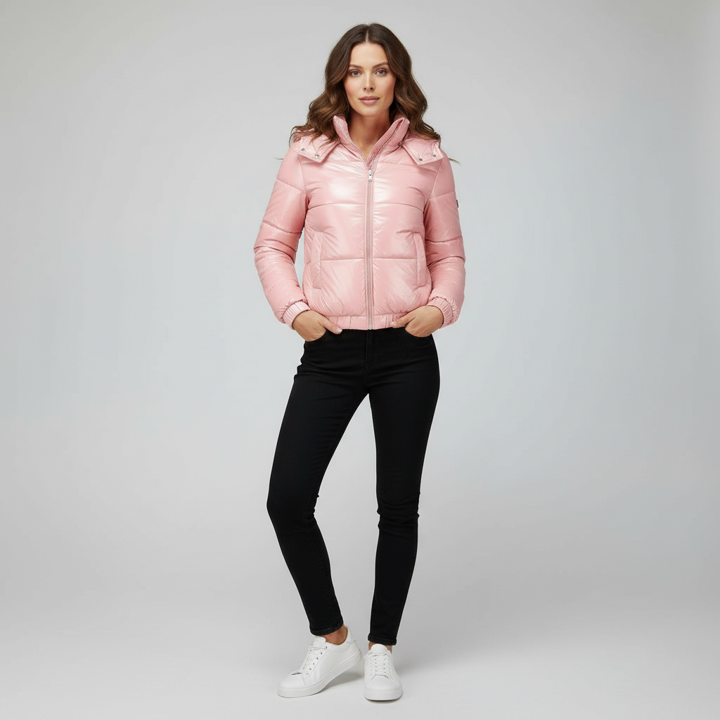 Glänzende Wasserabweisende Thermo Komfort Winterjacke Damen | Drune