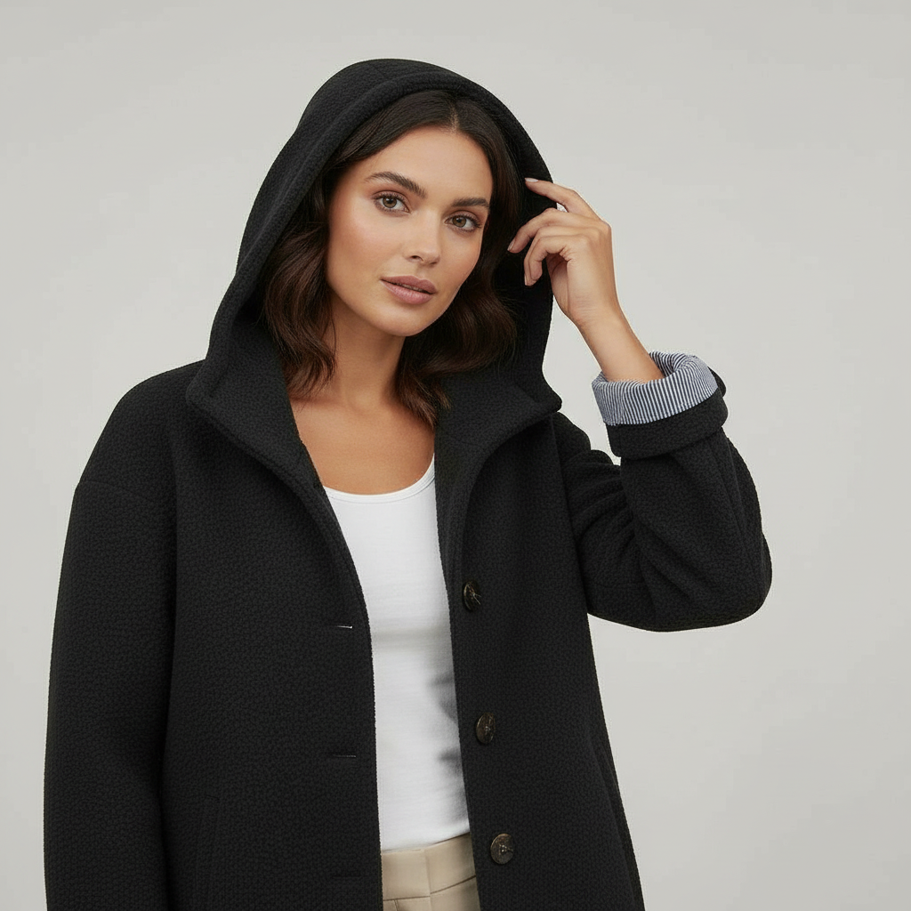 Eleganter Wintermantel Damen Komfort Langer Mantel Fleece | Drune