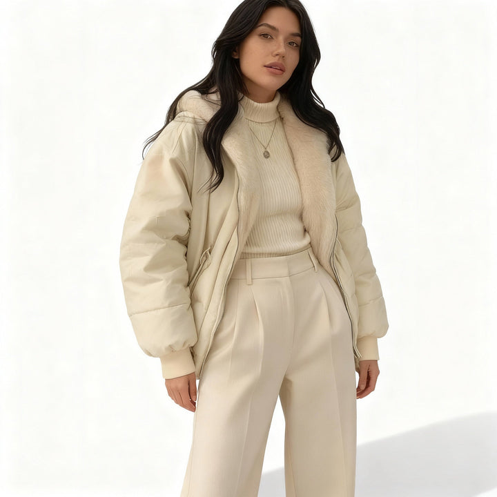 Komfort Fit Oversized Thermo Fleece Winterjacke Damen