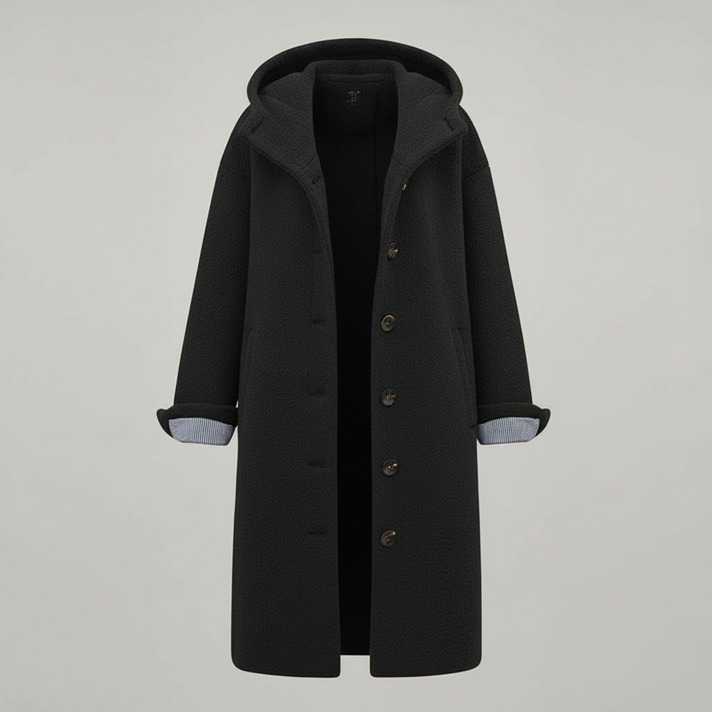 Eleganter Wintermantel Damen Komfort Langer Mantel Fleece | Drune