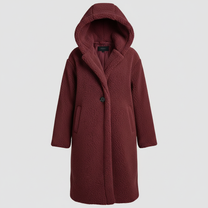 Modischer Teddy Mantel Damen Komfort Langer Mantel Kapuze | Drune