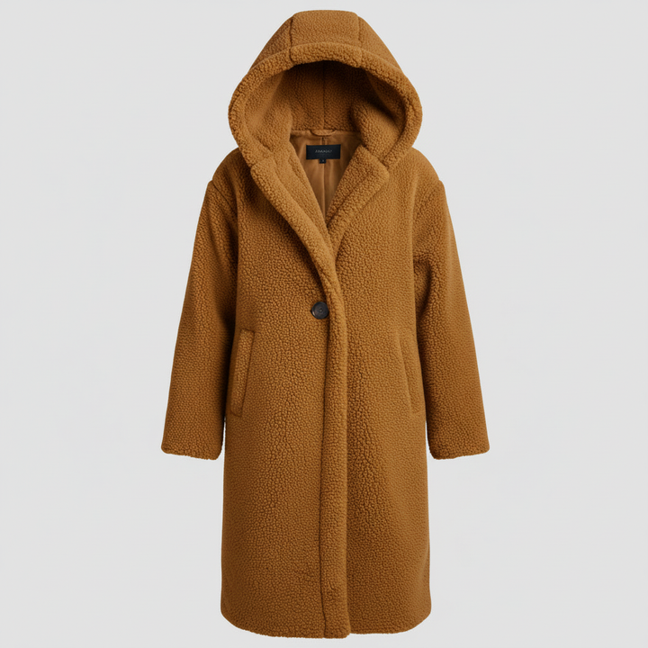 Modischer Teddy Mantel Damen Komfort Langer Mantel Kapuze | Drune