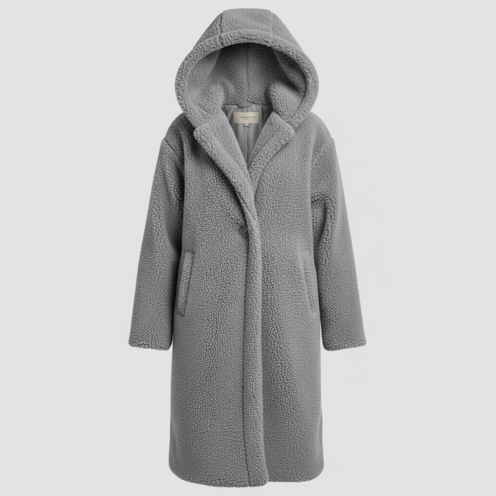 Modischer Teddy Mantel Damen Komfort Langer Mantel Kapuze | Drune