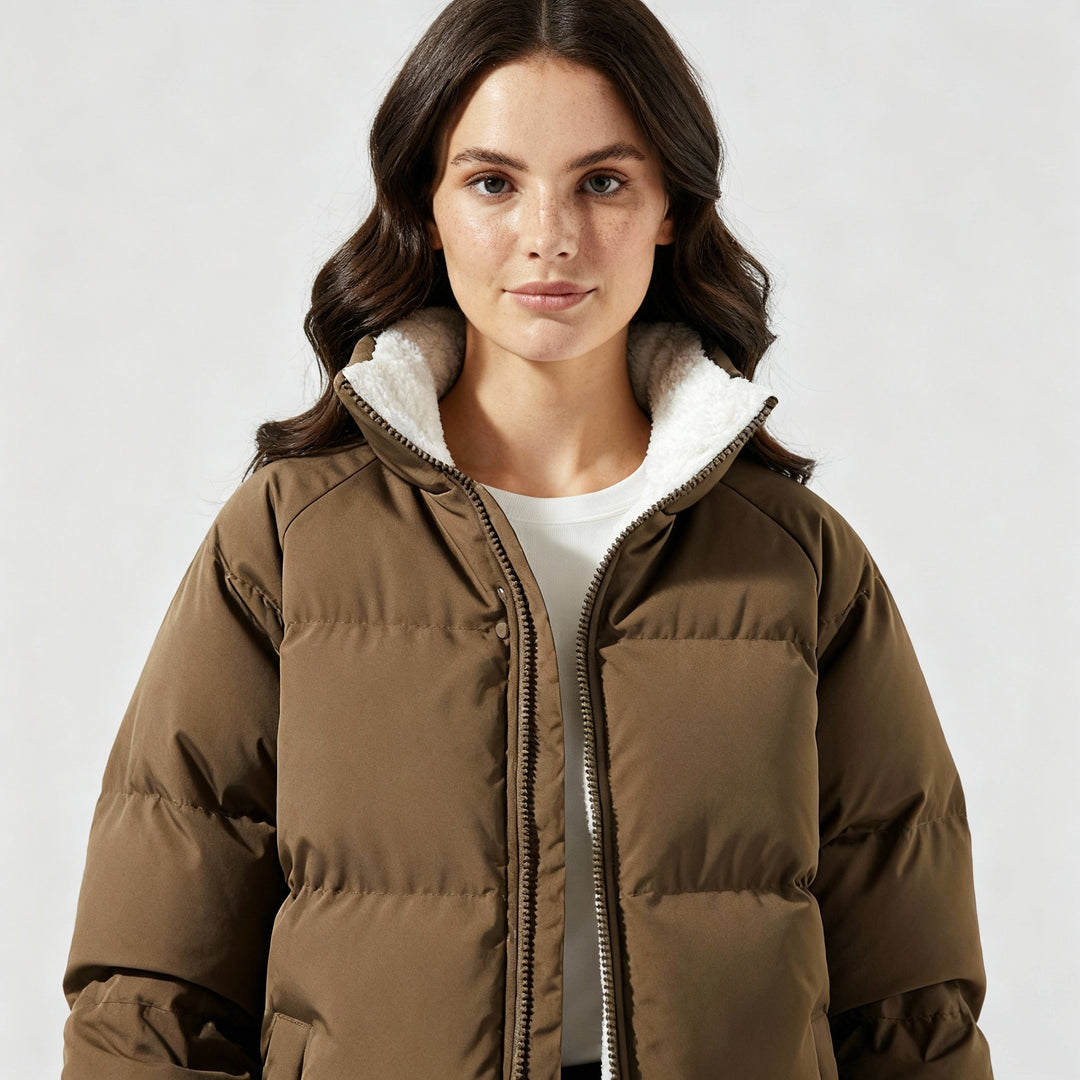 Warm Fleecegefüttert Leicht Pufferjacke Damen | Drune