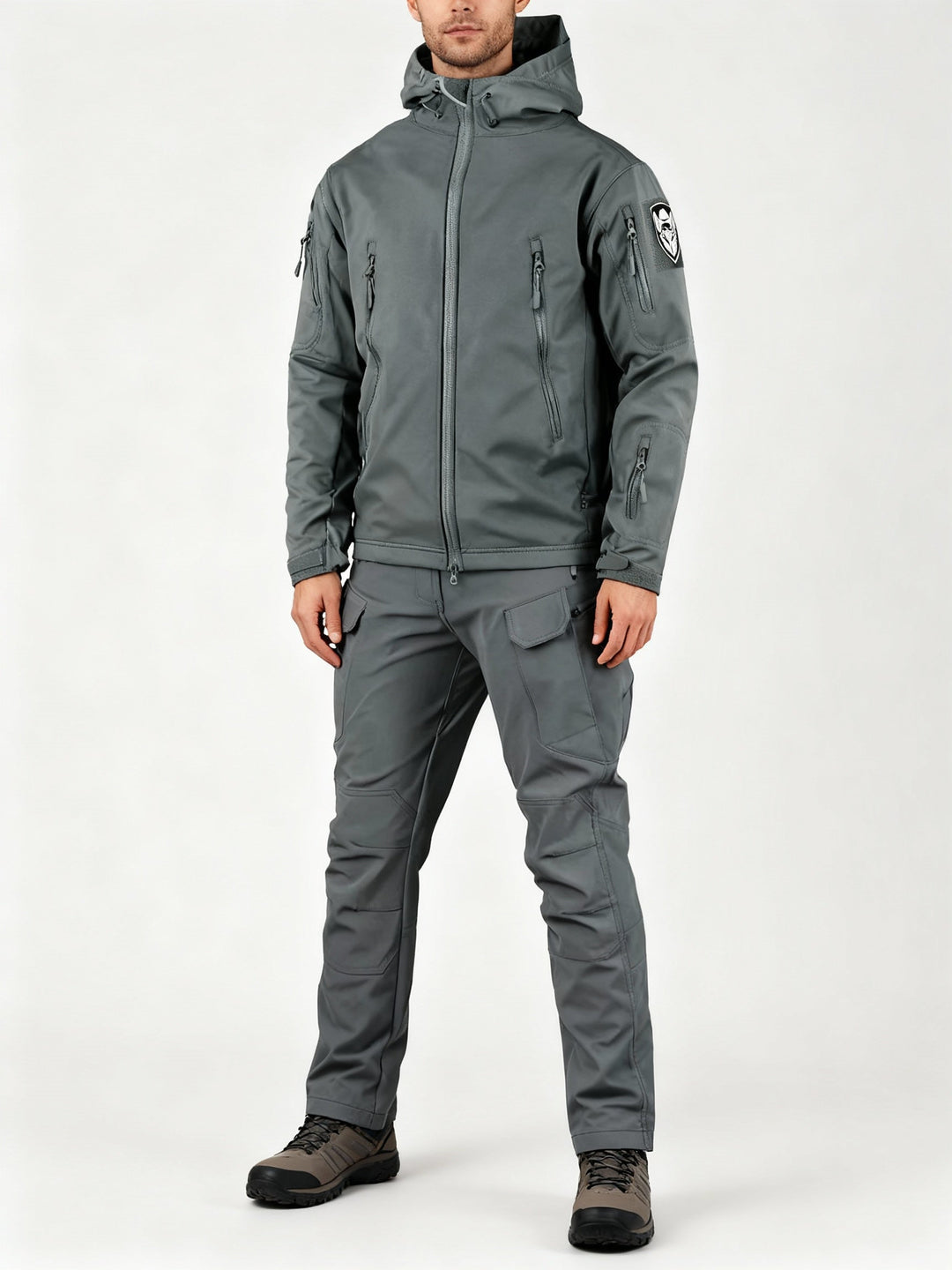 Herren multifunktionale Jacke mit Fleece-Innenfutter und Reißverschluss – Drune