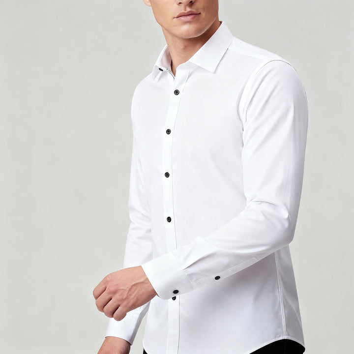 Bügelfreies Stretch Hemd Herren Slim Fit Drune