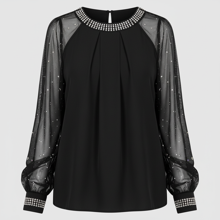 Mesh-Pailletten Damen Top | Drune