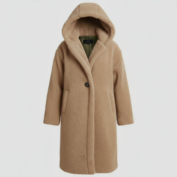 Modischer Teddy Mantel Damen Komfort Langer Mantel Kapuze | Drune