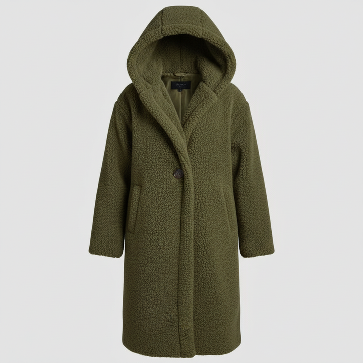 Modischer Teddy Mantel Damen Komfort Langer Mantel Kapuze | Drune