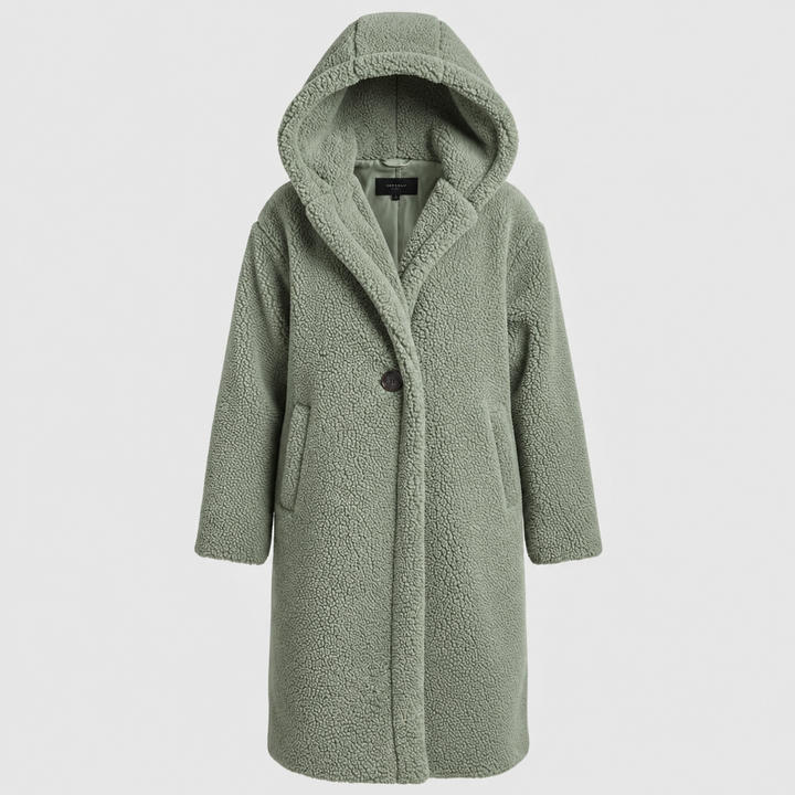 Damen Teddy Mantel mit Kapuze | Drune