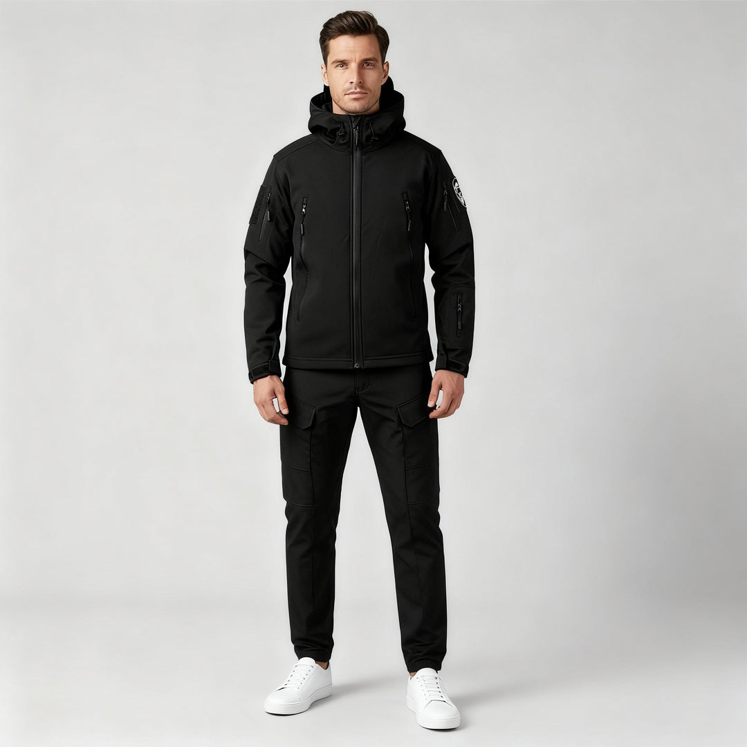 Drune Herren Outdoor-Set mit Kapuzenjacke und Cargohose