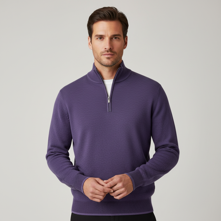 Eleganter Merino Komfort Pullover Damen Reißverschluss Moderne Strickware | Drune