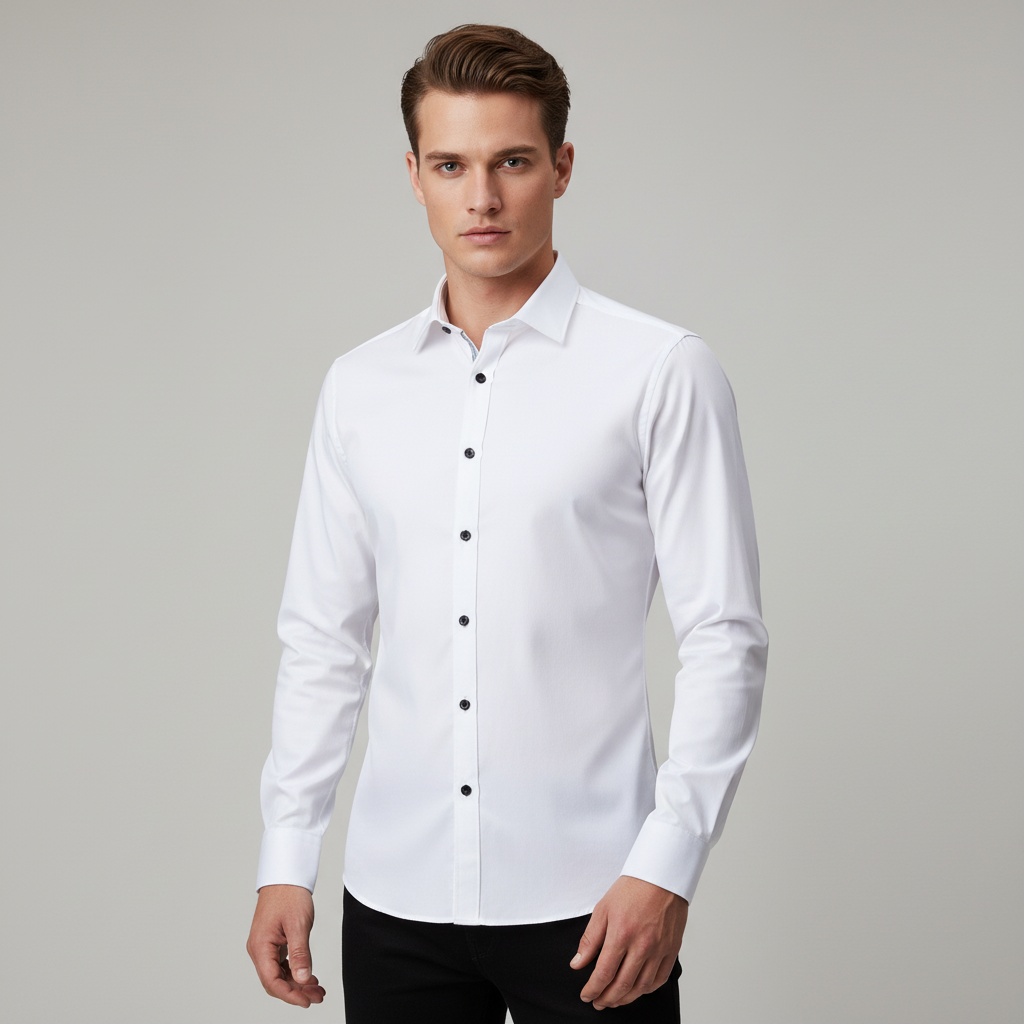 Bügelfreies Stretch Hemd Herren Slim Fit Drune