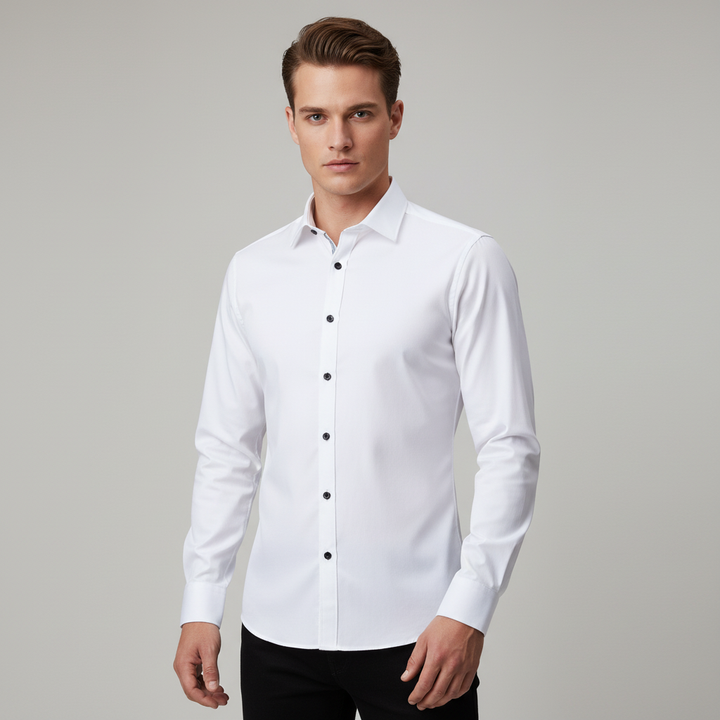 Bügelfreies Stretch Hemd Herren Slim Fit Drune