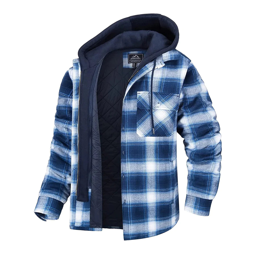 Drune | Karierte Jacke mit Kapuze für Herren