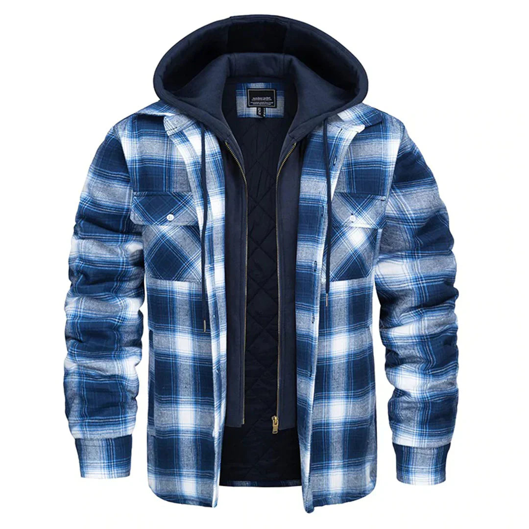 Drune | Karierte Jacke mit Kapuze für Herren